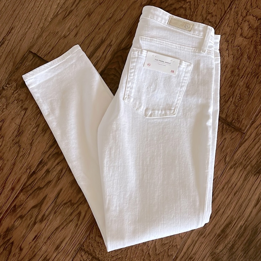 AG prima white ankle jeans